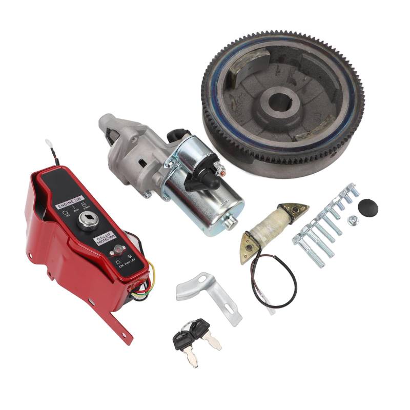 Elektrostarter-Kit für GX340-11-PS- und GX390-13-PS-Motoren. Elektrostarter-Umrüstsatz mit Optimiertem Startermotor, Schwungrad und Steuerschaltkasten von RASTKY