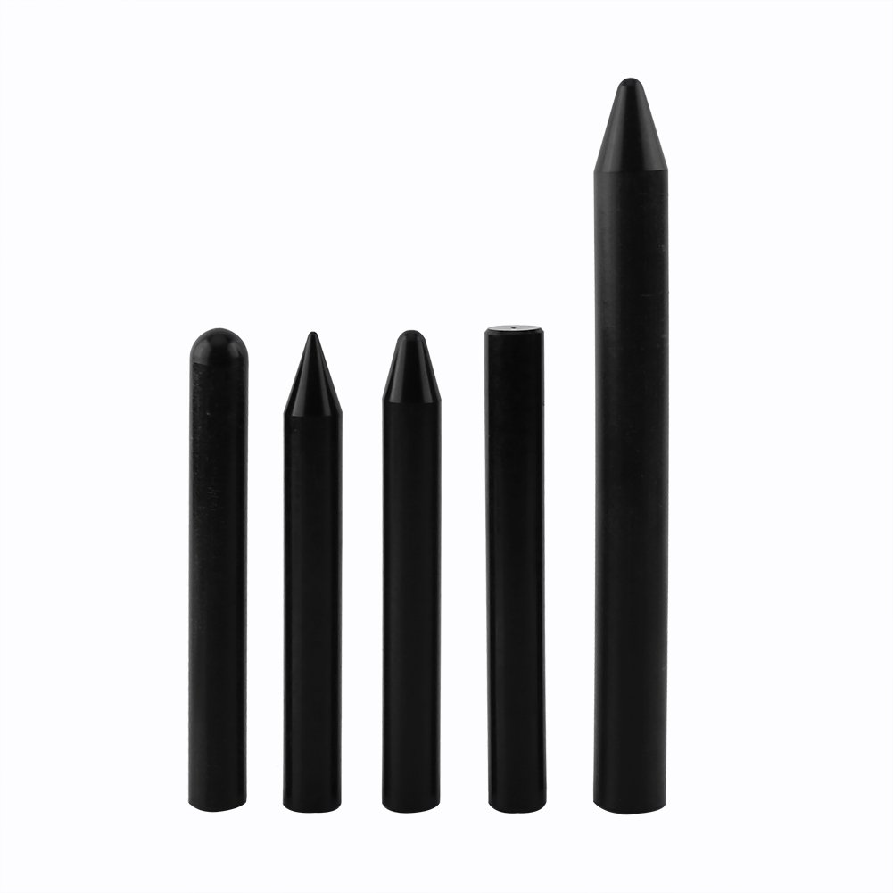 RASTKY 5-teiliges Tap-Down-Werkzeug-Set für die Lacklose Hagelentfernung, Dellenreparatur – Nylon-Knock-Down-Stifte (Black) von RASTKY