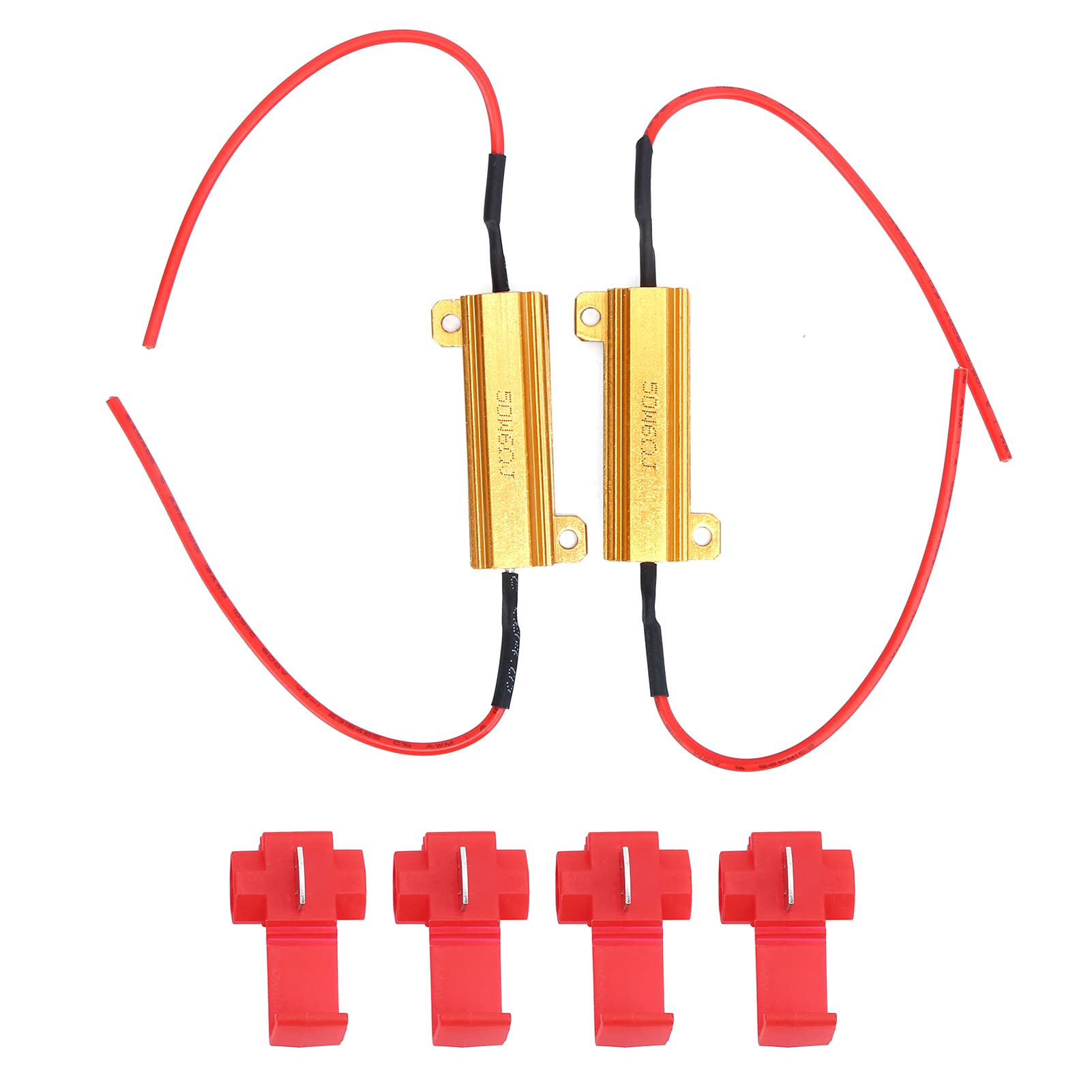 RASTKY 50-W-6-Ω-LED-Decoder, Blinkfehlerfreier Unterdrücker für Tagfahrscheinwerfer mit Lampenlastwiderstand, Löschen von OBC- und CAN-Bus-Warnfehlern von RASTKY