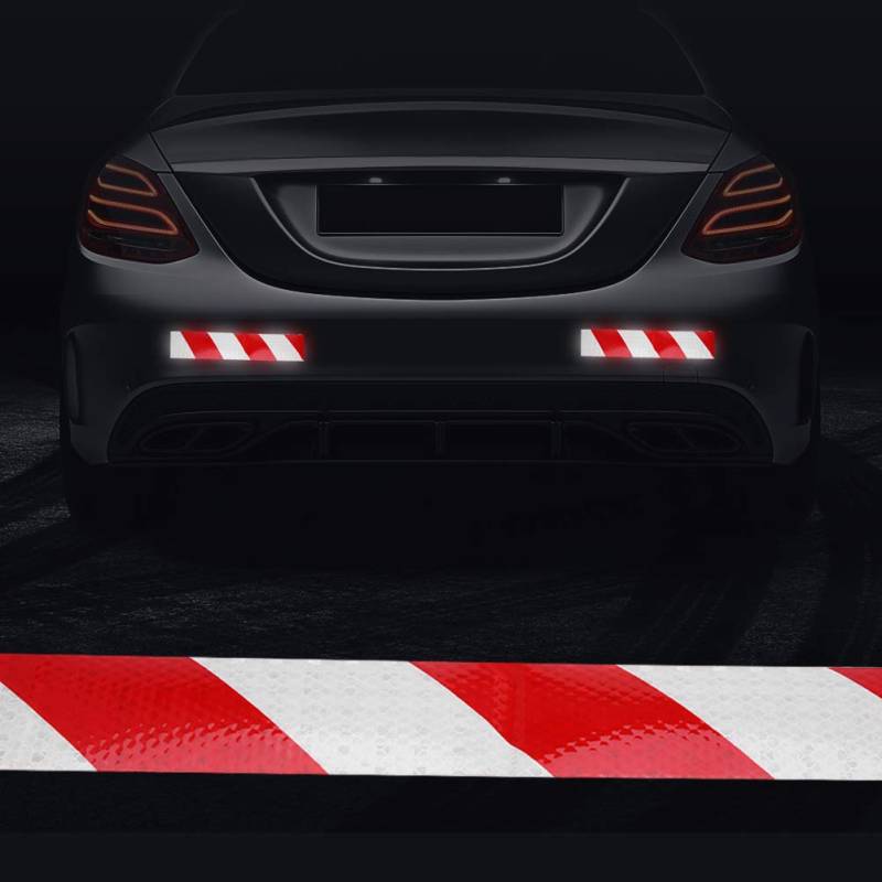 RASTKY Auto-Warnaufkleber, Reflektierendes Warnband für Autos, Leuchtend Fluoreszierender Roter Klebeaufkleber, Lang, Hohe Sichtbarkeit – aus Hochwertigem PVC-Material mit Langer von RASTKY