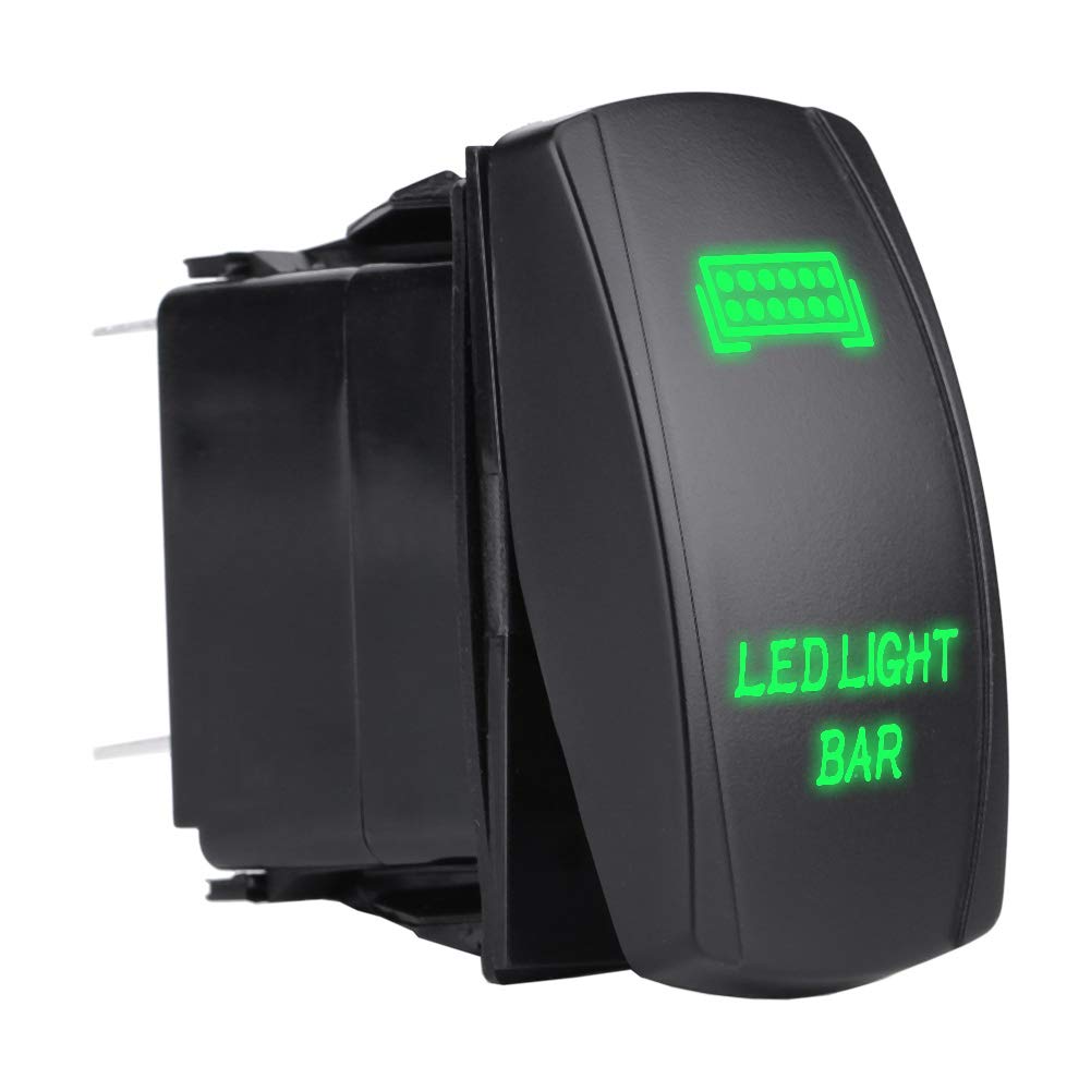 RASTKY Ultra-High-End-Luxusschalter mit LED-Anzeigeleuchte, CE-zertifizierte Qualität, 12–24 V Auto-Universalspannung, Dual-Light-SPST-5-Pin-Wippschalter für Auto, Boot, LKW, Blaue, von RASTKY