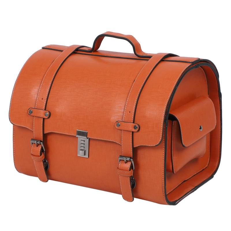 Schnellveröffentlichung von Motorrad -Schwanztaschen, 29,5 L Hochwertiger Leder, Verdickter Leder für Motorradroller (ORANGE) von RASTKY