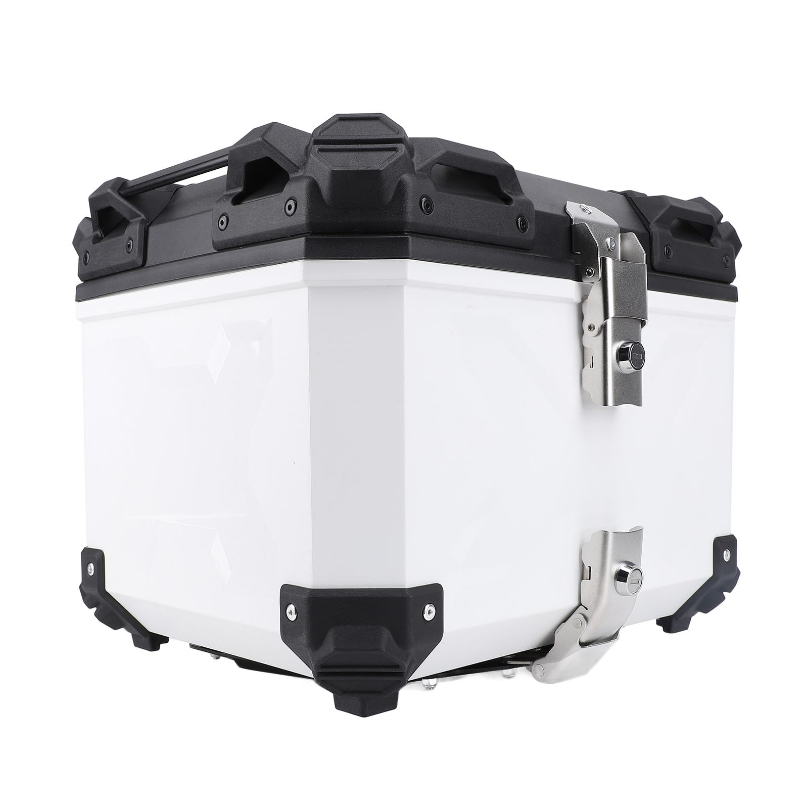 Universeller Motorrad-Heckkoffer, 45 L, Wasserabweisend, Diebstahlsicher, Schließsystem für Fahrer (WHITE) von RASTKY