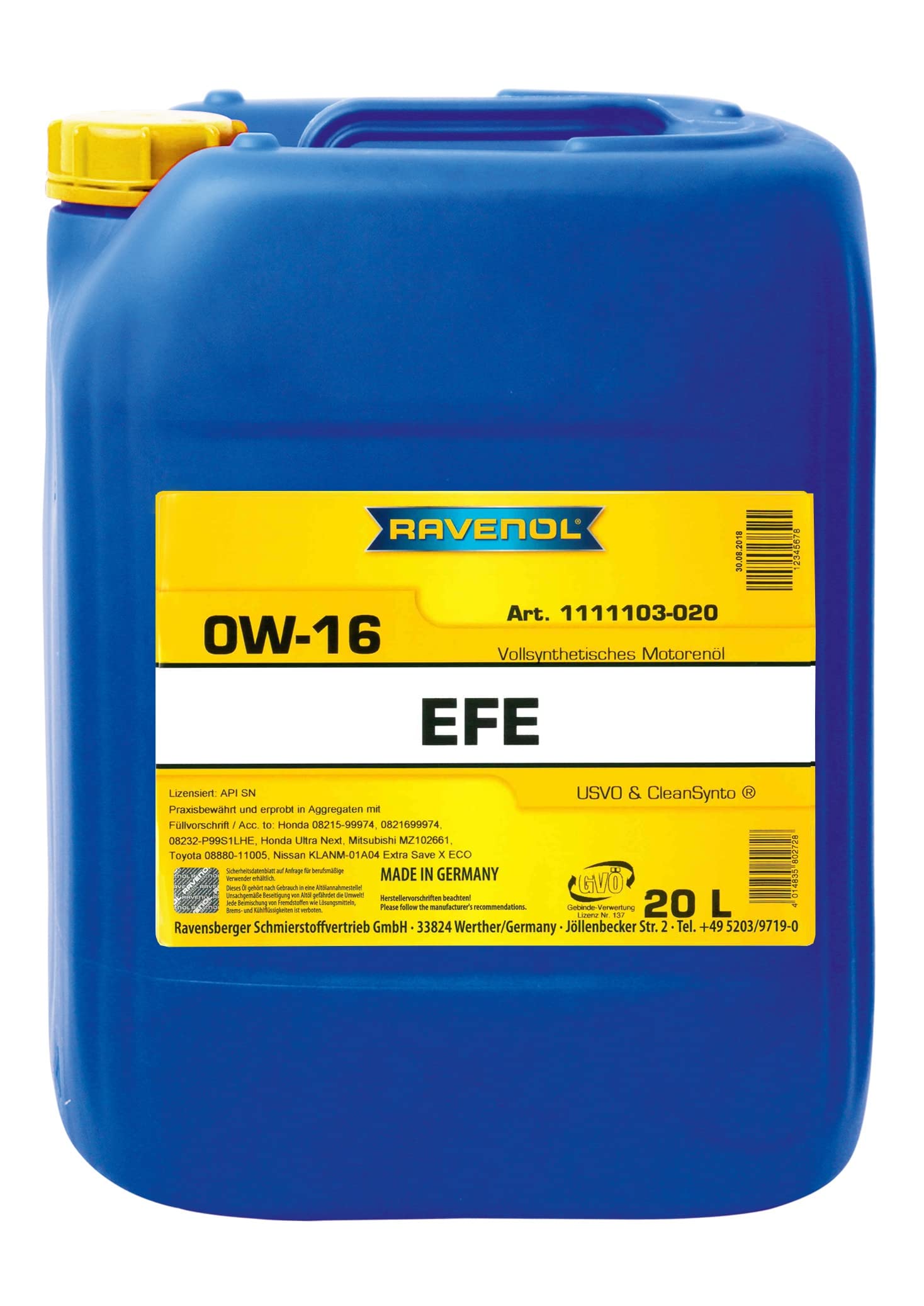 RAVENOL EFE Extra Fuel Economy SAE 0W-16 von RAVENOL