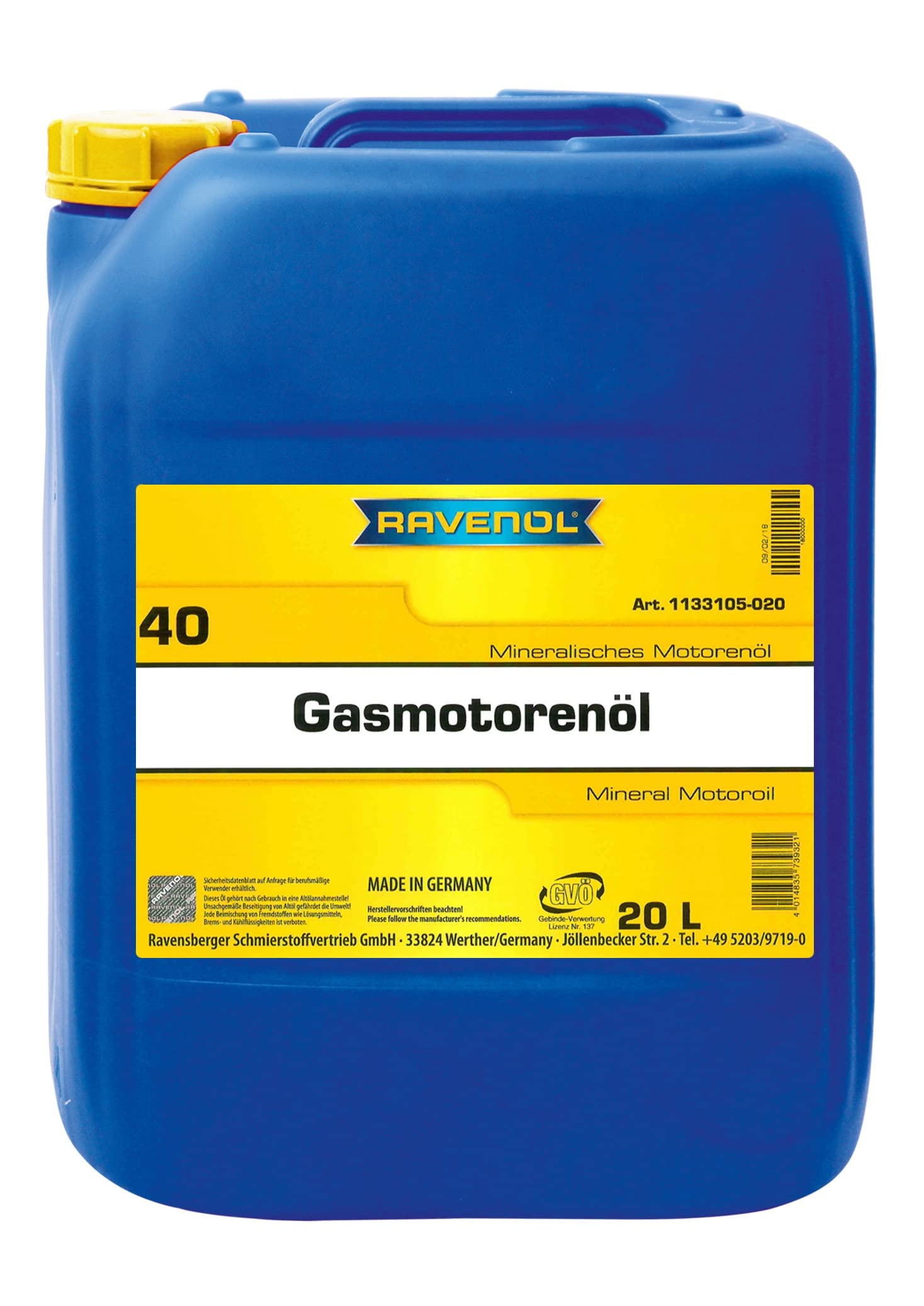 RAVENOL Gasmotorenöl SAE 40 von RAVENOL