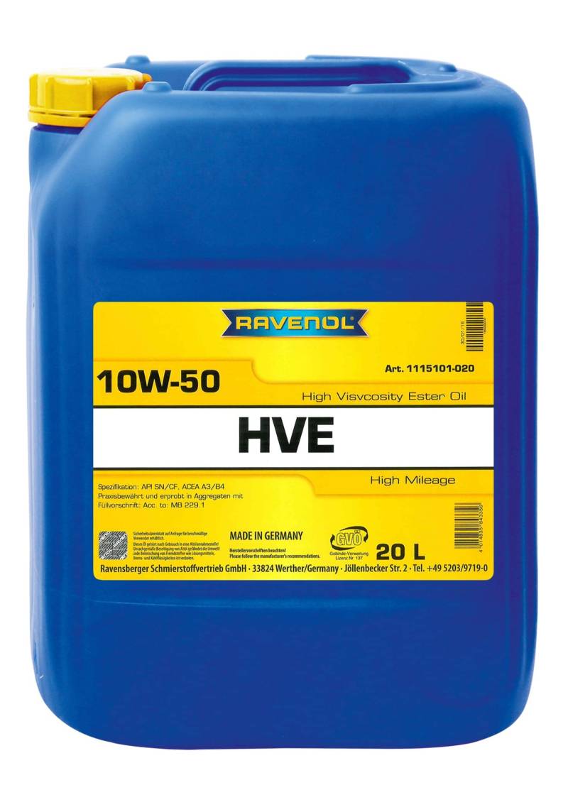 RAVENOL HVE High Viscosity Ester Oil SAE 10W-50 von RAVENOL