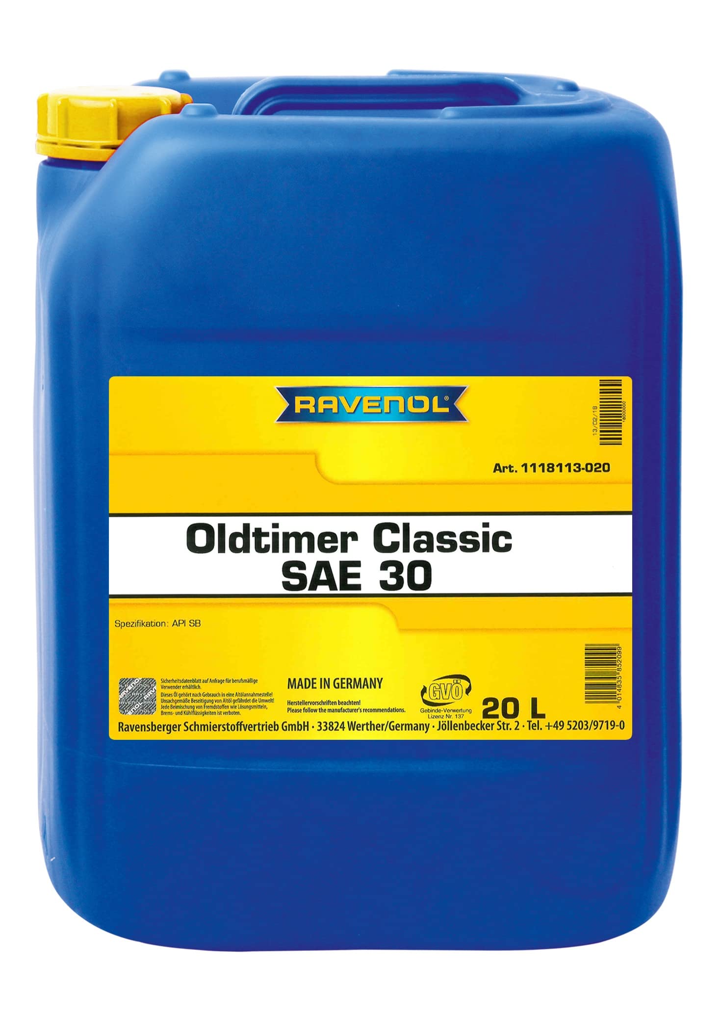 RAVENOL Oldtimer Classic SAE 30 API SB von RAVENOL