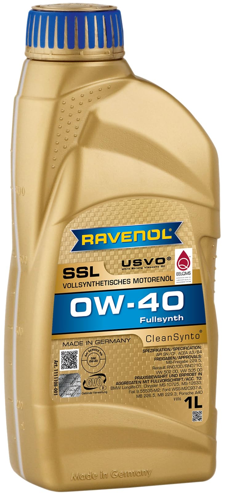 RAVENOL Super Synthetik Öl SSL SAE 0W-40 von RAVENOL