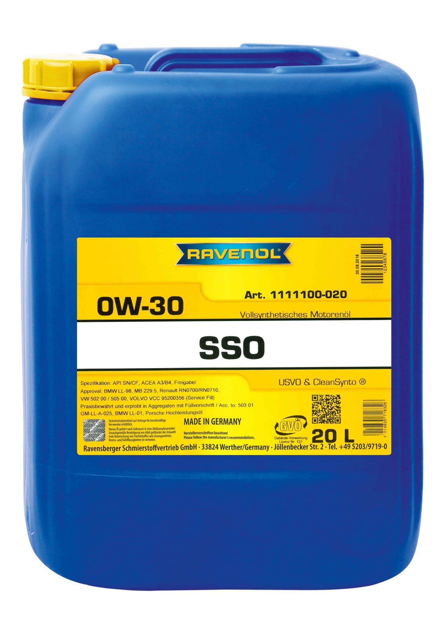 RAVENOL SSO SAE 0W-30 von RAVENOL