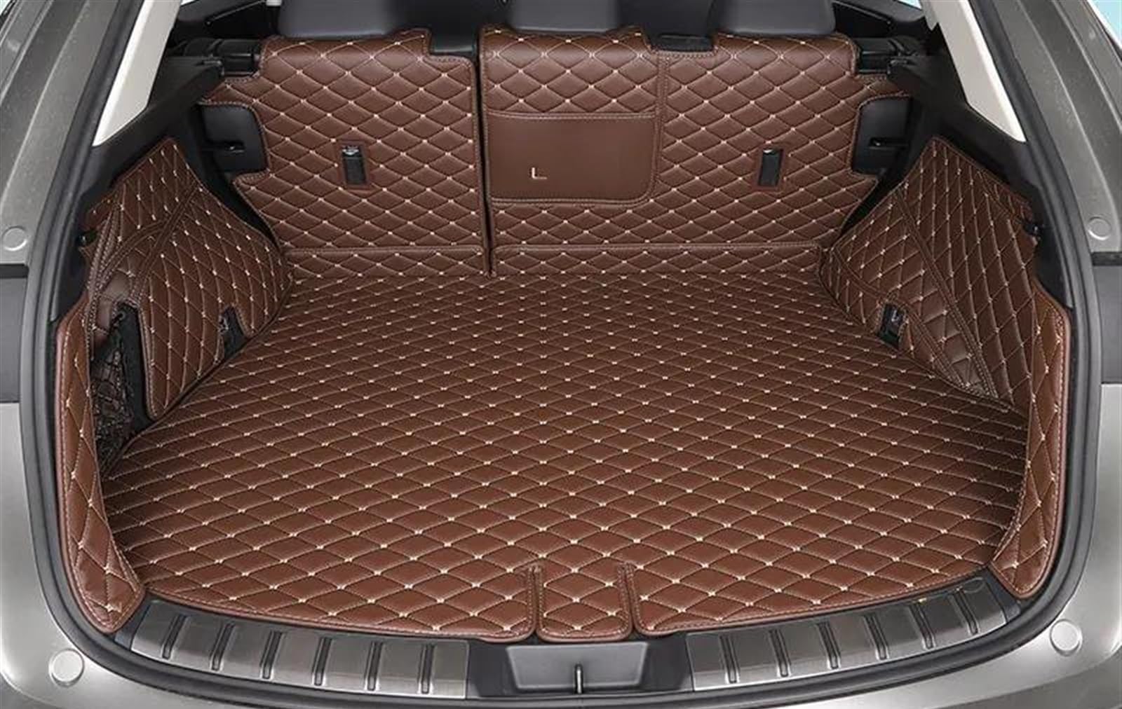 Kompatibel Mit Lexus Für NX 200 260 300 350H 2015–2022, 5 Stück Kofferraummatte Innenschutz Heckbox Pad Auto Styling Dekoration Zubehör Auto Kofferraummatten(Brown-NX(2022)) von RAVTAKL