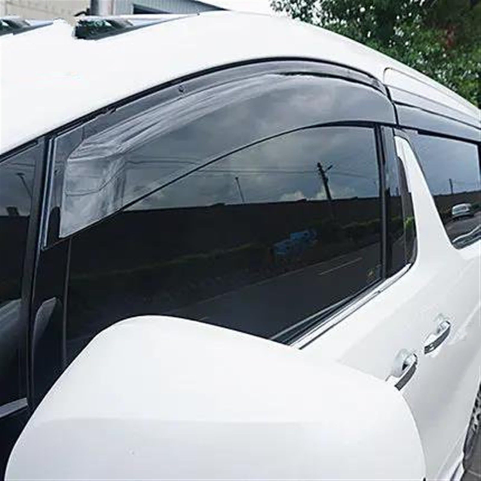 RAVTAKL Fenstervisier Kompatibel Mit Toyota Für Alphard Für Vellfire 2016 2017 2018 4 Stück Auto Visier Sonne Regenschutz Fensterabweiser Abdeckung Windabweiser von RAVTAKL