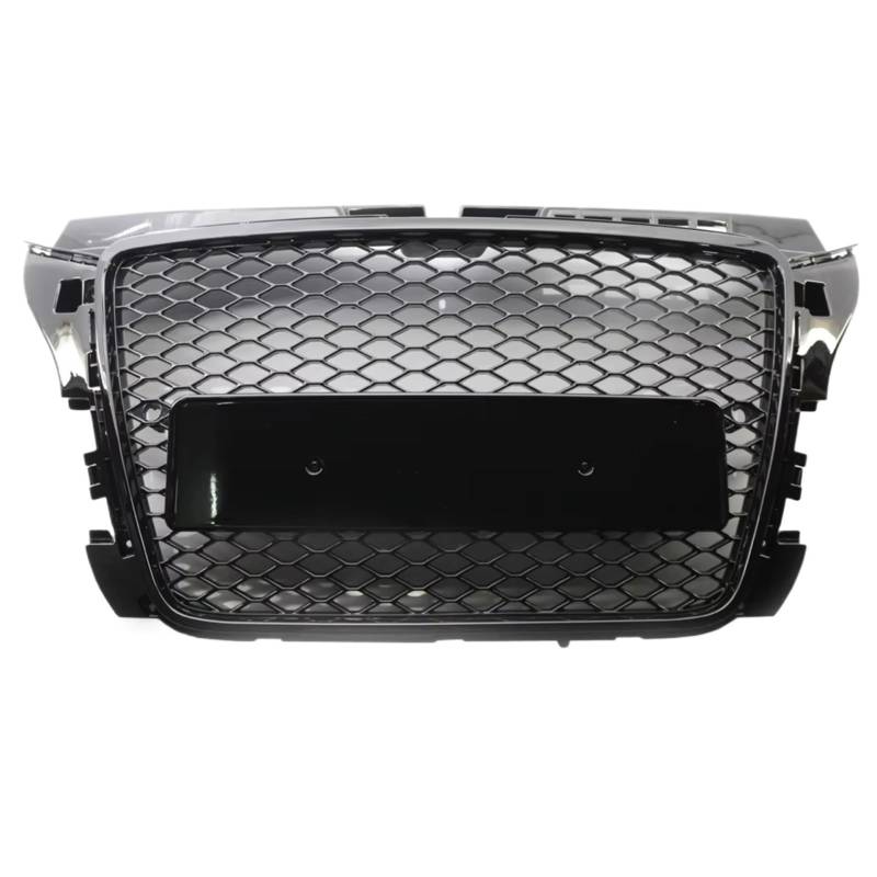 RAVTAKL Front Grill Kompatibel Mit A3 S3 8P 2008 2009 2010 2011 2012, Auto-Frontstoßstangen-Obergrill, Glänzend Schwarz, Renngitter, Waben-Grillabdeckung von RAVTAKL