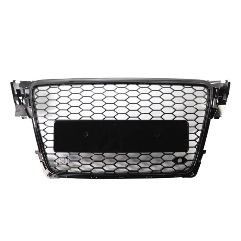 RAVTAKL Front Grill Kompatibel Mit A4 B8 8T S4 2008 2009 2010 2011 2012 Frontstoßstangengrill, Glänzend Schwarz, Grillabdeckung, Frontstoßstange, Wabenmuster, Netzgrill von RAVTAKL