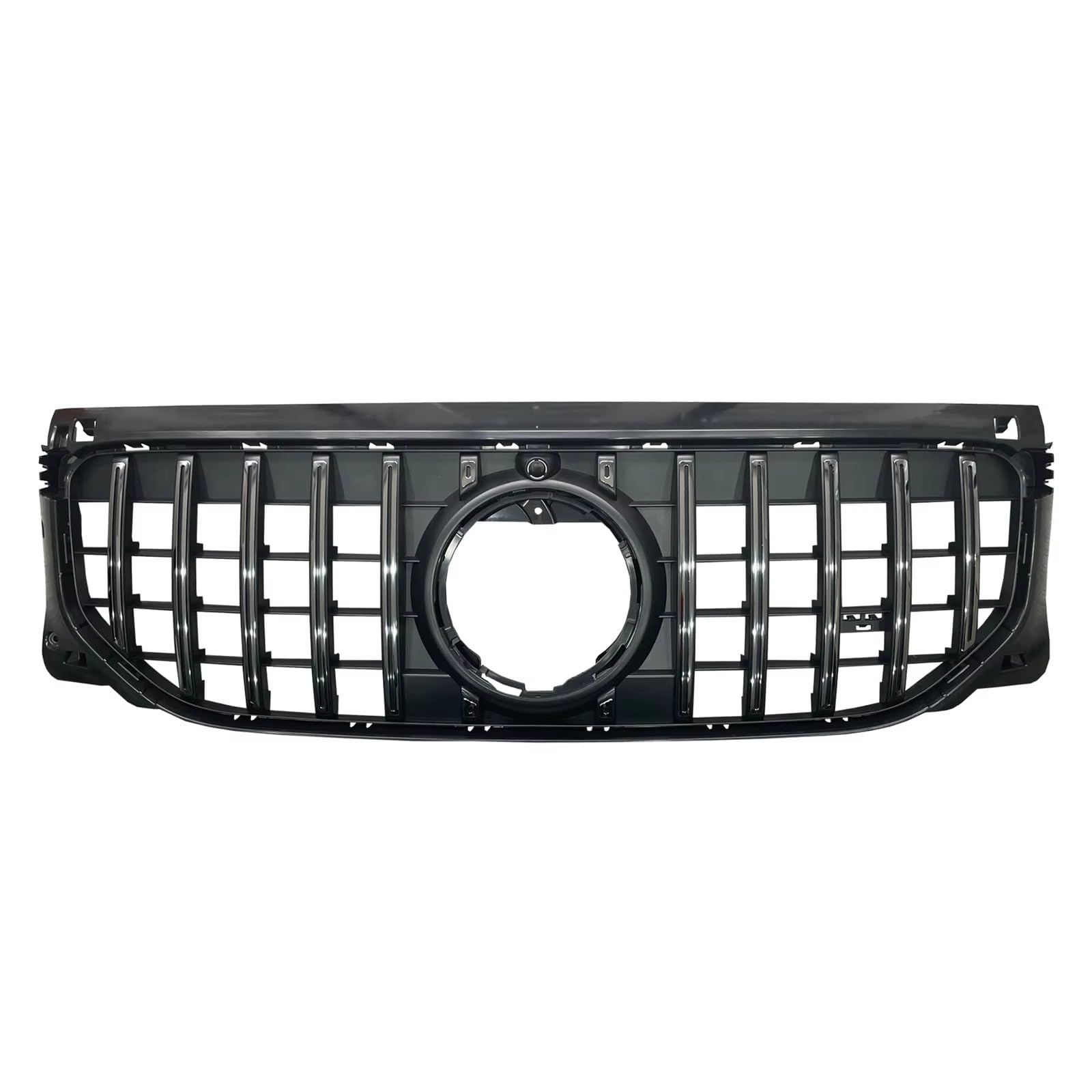 RAVTAKL Front Grill Kompatibel Mit Benz Für GLB X247 2024 Auto GT Style Racing Grill Frontgrill Obere Stoßstange Haube Mesh Grid Grille Body Kit Auto Zubehör(Silver) von RAVTAKL