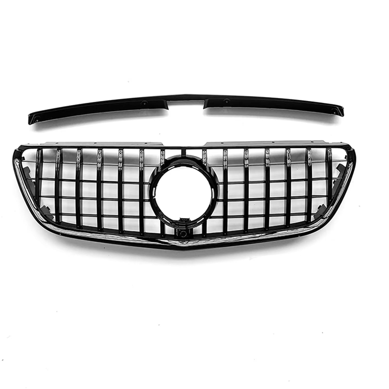 RAVTAKL Front Grill Kompatibel Mit Benz Für Metris Für V260 W447 2016 2017 2018 2019 2020. Auto-Frontgrill Im GT-Stil, Obere Stoßstangenhaube, Netzgitter-Grill-Set(Black) von RAVTAKL