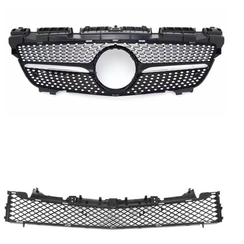 RAVTAKL Front Grill Kompatibel Mit Benz Für R172 SLK-Klasse SLK200 SLK250 SLK350 2012 2013 2014 2015 2016 Auto-Frontobergrill Unterstoßstangenhaube Mesh-Grill(Black) von RAVTAKL