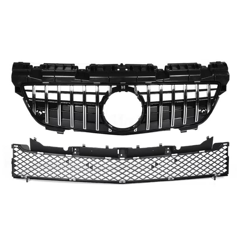 RAVTAKL Front Grill Kompatibel Mit Benz Für R172 SLK200 SLK250 SLK350 SLK-Klasse 2012 2013 2014 2015 2016 Frontstoßstange Oben Unterer Grillhaube Mesh Grid Grille(Silver) von RAVTAKL