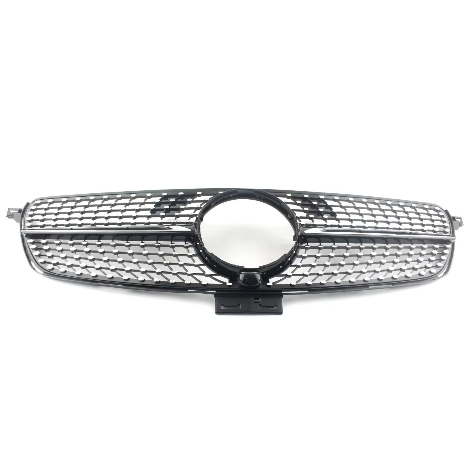 RAVTAKL Front Grill Kompatibel Mit Benz Für W166 ML-Klasse 2016 2017 2018 2019, Auto-Frontstoßstangengrill, Diamant-Stil-Grill Mit Kameraloch, Haube, Kühlergrill(Black) von RAVTAKL