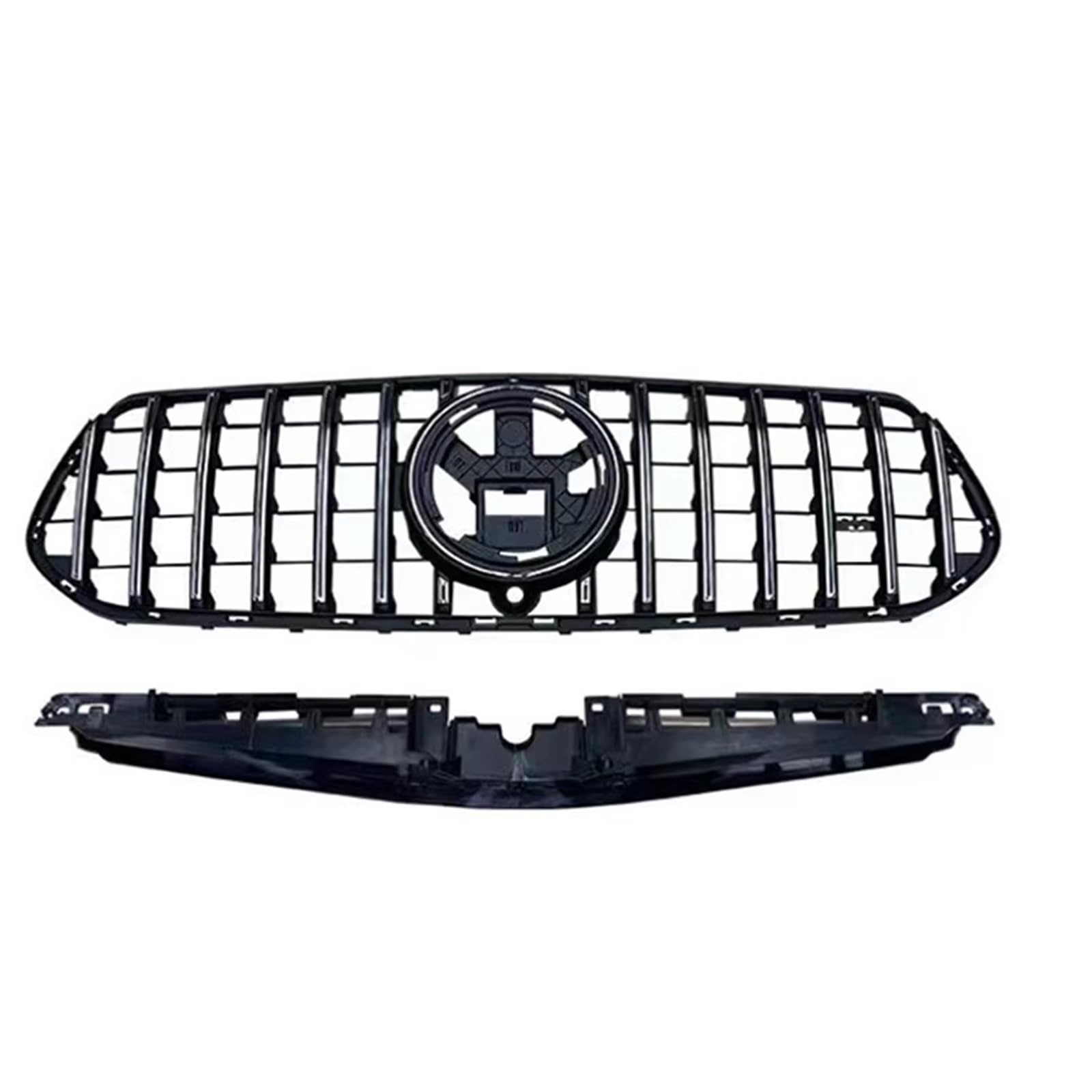 RAVTAKL Front Grill Kompatibel Mit Benz Für W167 V167 GLE-Klasse GLE300 GLE350 GLE400 GLE450 GLE580 2024+ Frontgrill Sportgrill Obere Stoßstangenhaube Netzgitter(Silver) von RAVTAKL