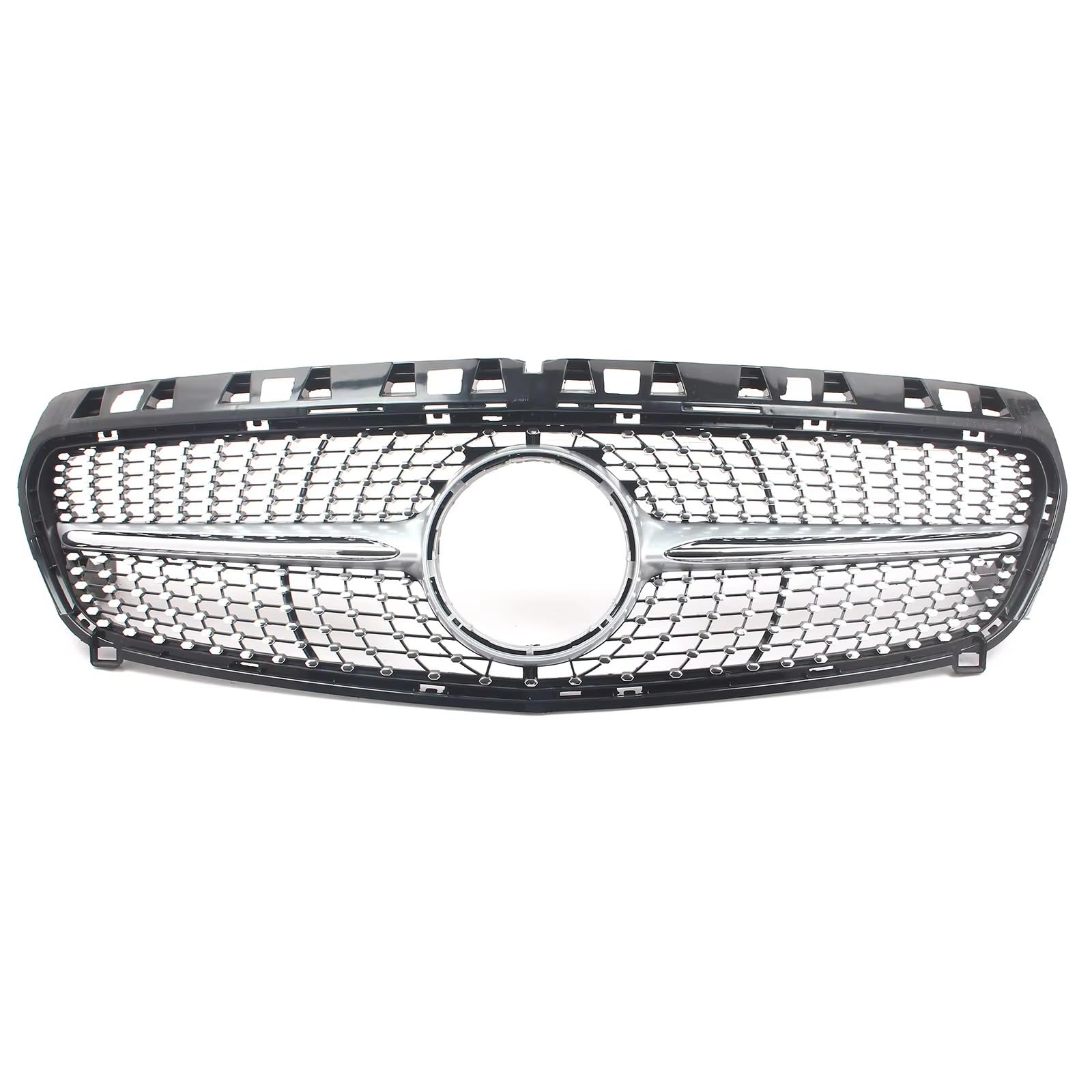 RAVTAKL Front Grill Kompatibel Mit Benz Für W176 A180 A200 A250 A-Klasse 2013 2014 2015, Auto-Diamant-Stil-Grill, Frontstoßstange, Kühlergrill, Kühlergrill(Silver,A) von RAVTAKL