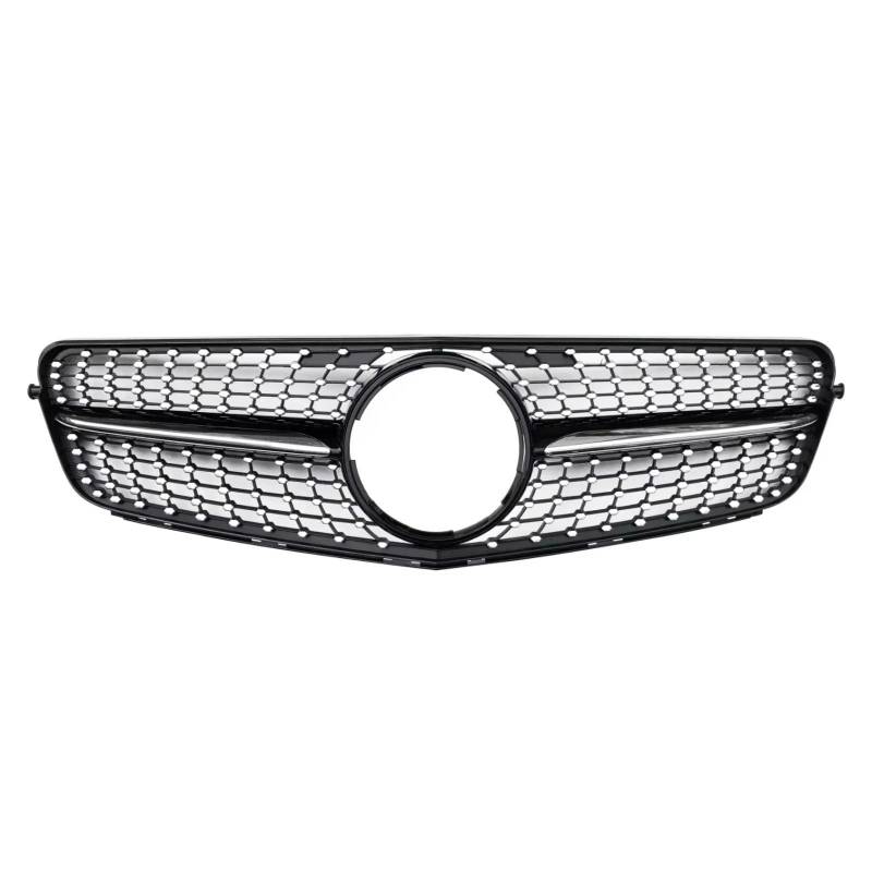 RAVTAKL Front Grill Kompatibel Mit Benz Für W204 C-Klasse 2007–2014 Für C180 C200 C250 C300 C350. Auto-Frontstoßstangengitter Im Diamant-Stil, Racing-Grill-Ersatz(Black,Diamonds) von RAVTAKL