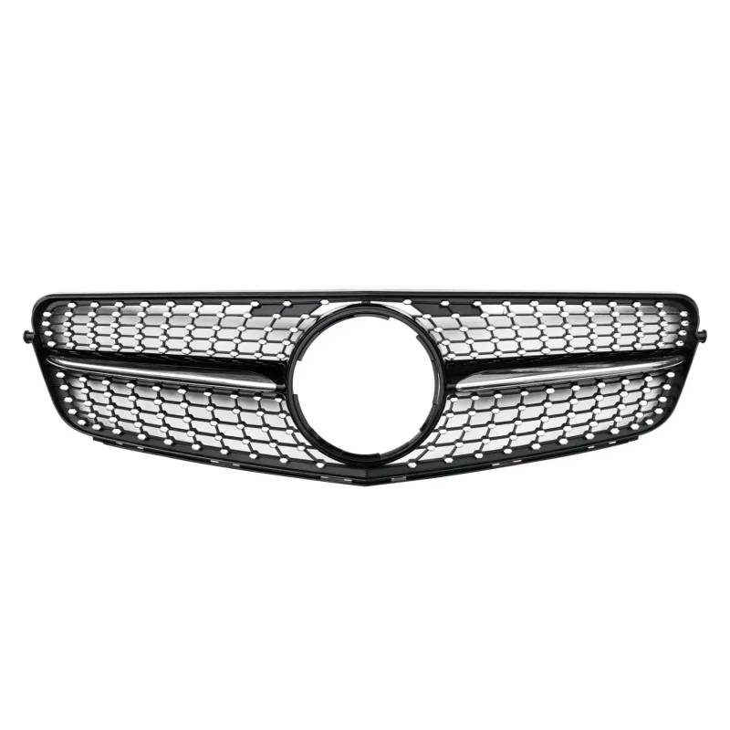 RAVTAKL Front Grill Kompatibel Mit Benz Für W204 C-Klasse 2007–2014 Für C180 C200 C250 C300 C350. Auto-Frontstoßstangengitter Im Diamant-Stil, Racing-Grill-Ersatz(Black,Diamonds-Logo) von RAVTAKL