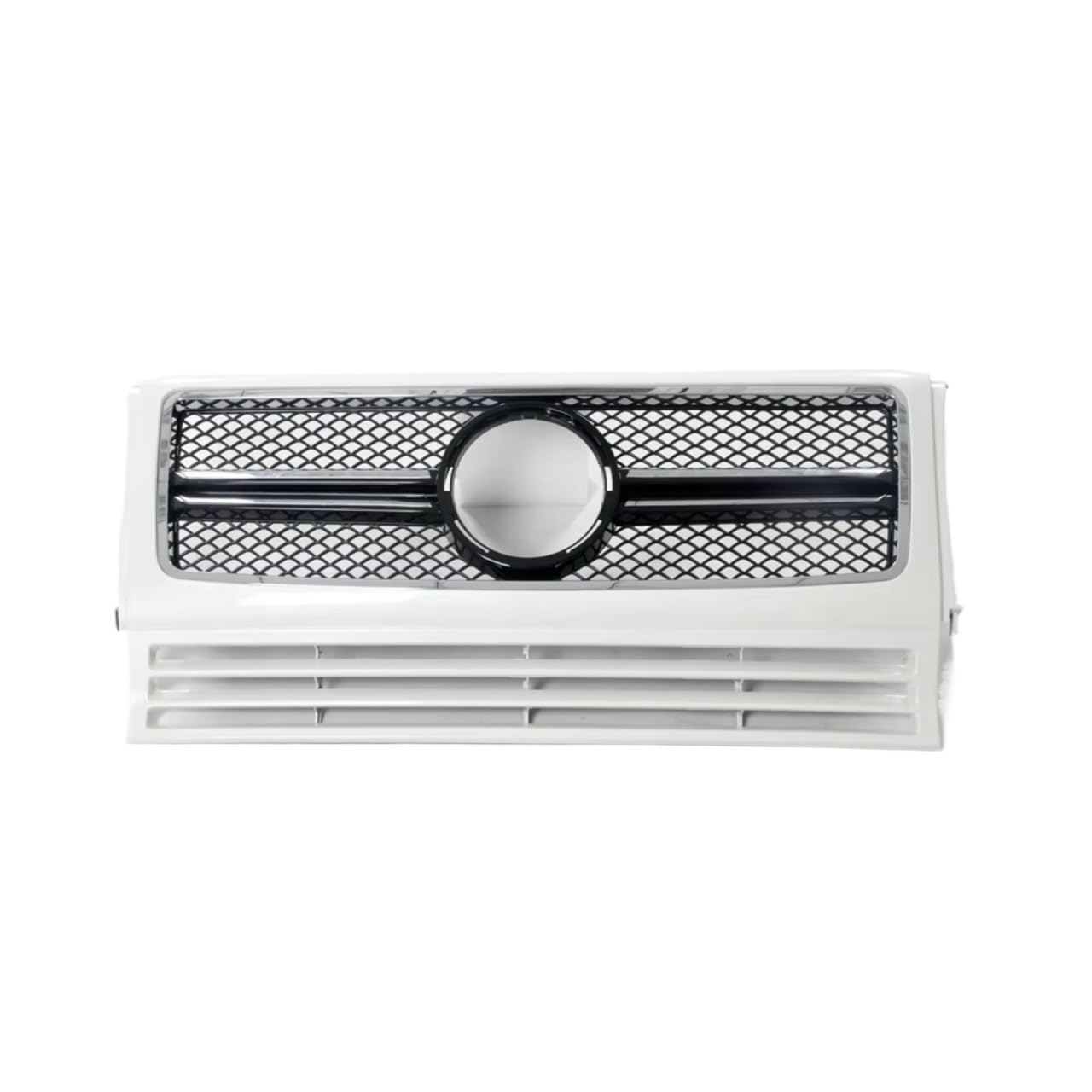 RAVTAKL Front Grill Kompatibel Mit Benz Für W463 G-Klasse G550 G500 G350 G55 G63 Für AMG Wagon 1990–2018 Auto Front Oberen Stoßstange Haube Grill Mesh Grill Grille(White) von RAVTAKL