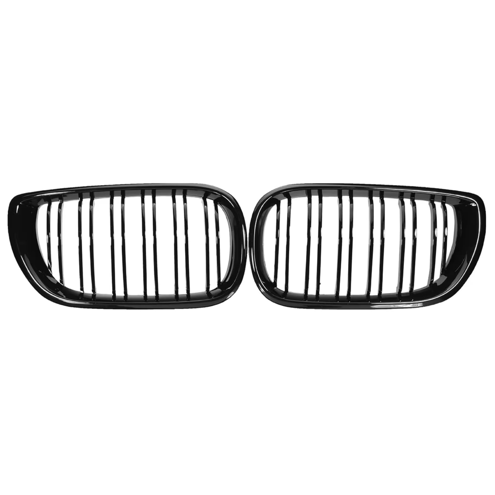 RAVTAKL Front Grill Kompatibel Mit Für E46 4-Türer 2002 2003 2004 2005 3er-Serie Auto-Frontnierengrills Glänzend Schwarz Doppellamellen-Stoßstangenhaubengrill Renngrill von RAVTAKL