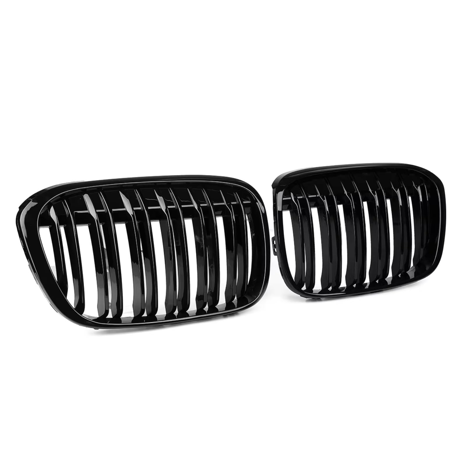 RAVTAKL Front Grill Kompatibel Mit Für X1 F48 F49 2016 2017 2018 2019 2020, Auto-Doppellinien-Gitter, Auto-Frontstoßstange, Nierengrill, Renngrill, Glänzendes Schwarz von RAVTAKL