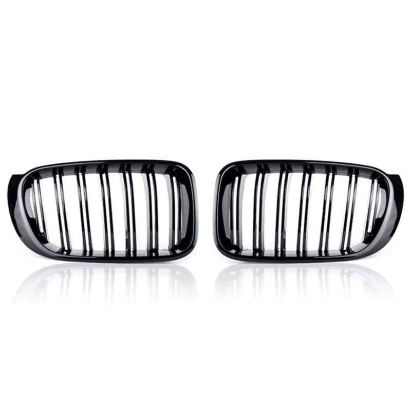 RAVTAKL Front Grill Kompatibel Mit Für X3 X4 F25 F26 2014 2015 2016 Auto Front Niere Stoßstange Gitter Haube Racing Grille Ersatz Auto Styling Zubehör(Gloss Black,Dual) von RAVTAKL