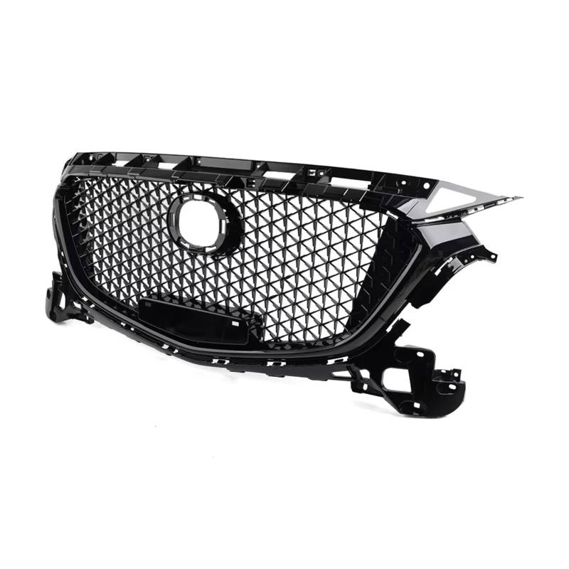 RAVTAKL Front Grill Kompatibel Mit Mazda 3 Für Axela 2017 2018, Auto-Frontstoßstange, Oberer Kühlergrill, Waben-Stil, Netzgitter, Glänzend Schwarz, Renngitter, Kühlergrill von RAVTAKL