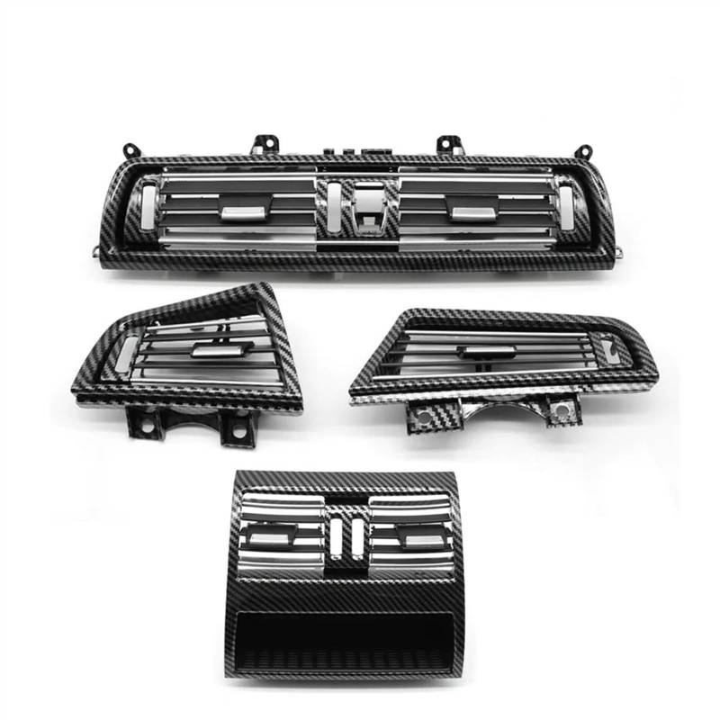 RAVTAKL Lüftungsgitter Kompatibel Mit 5 Series Für F10 2010 2011 2012 2013 2014–2017 520 523 525 LHD Klimaanlage Lüftungsgitter Abdeckung Vorne Hinten Konsole Armaturenbrett Lüftungsauslass(4PCS Set) von RAVTAKL