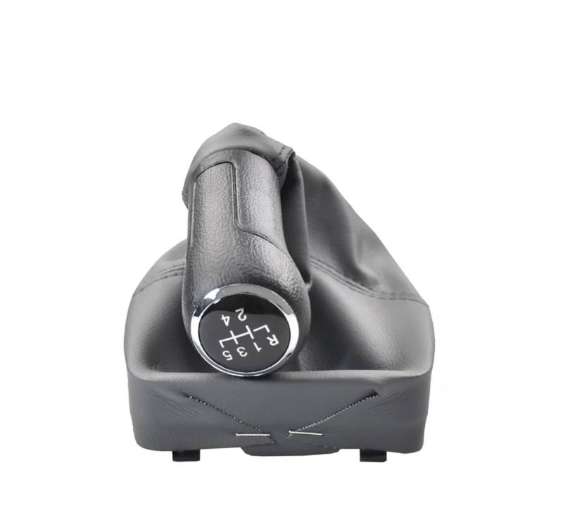 RAVTAKL Schaltknäufe Kompatibel Mit VW Für Polo 9N 9N2 9N3 2002 2003 2004 2005 2006 2007 2008 2009 Schaltknauf Hebel Schalthebel PU Gaitor Boot(Gray) von RAVTAKL