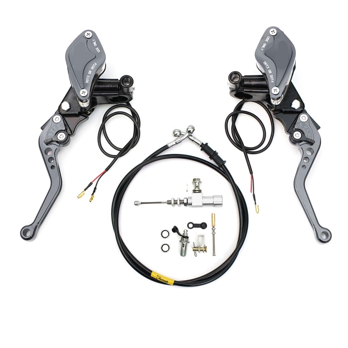 Motorrad Bremsen Kupplungshebel Universal 7/8'' Motorrad Hydraulische Kupplung Kit Hauptbremszylinder Reservoir Öl Schlauch Bremshebel Kit Für Bremse Kupplung von RAtsch