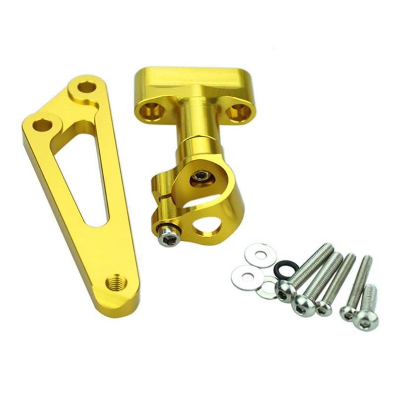 Dämpfer Motorradstabilisator Lenkungsdämpfer Montagehalterung Unterstützung Sicherheitssteuerung Für CB600F H&ORNET CB 600F 2007-2016(Gold-Bracket) von RBHAI