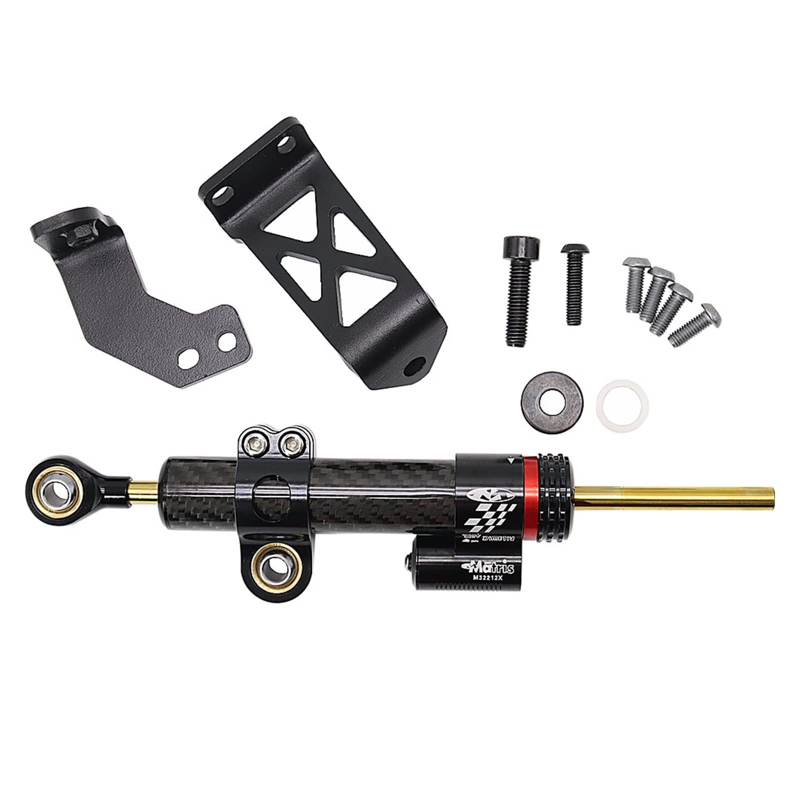 Dämpfer Motorradzubehör Einstellbarer Lenkungsdämpfer Stabilisator FÜR H&Arley P&AN A&Merica 1250 S PA1250S P&AN A&MERICA1250 S 2021 2022(Schwarz) von RBHAI