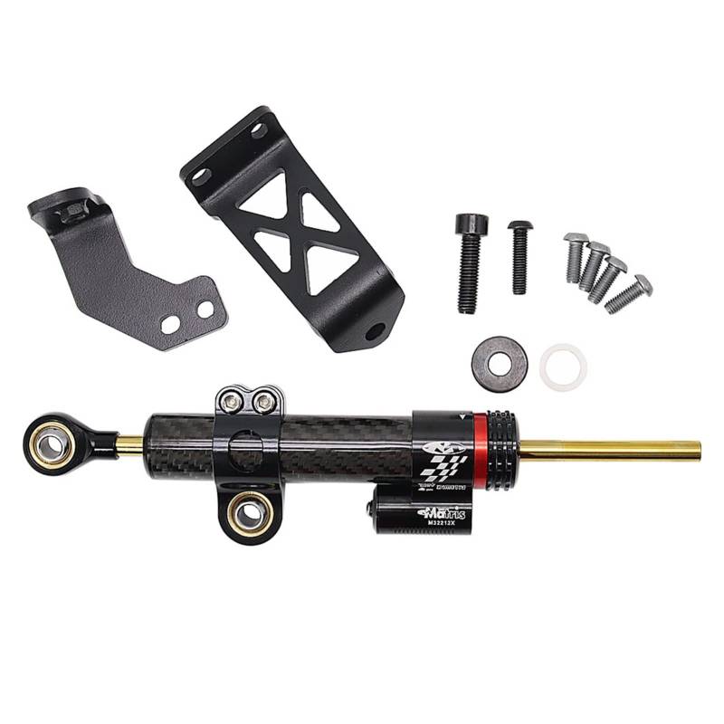 Dämpfer Motorradzubehör Einstellbarer Lenkungsdämpfer Stabilisator FÜR H&Arley P&AN A&Merica 1250 S PA1250S P&AN A&MERICA1250 S 2021 2022(Schwarz) von RBHAI