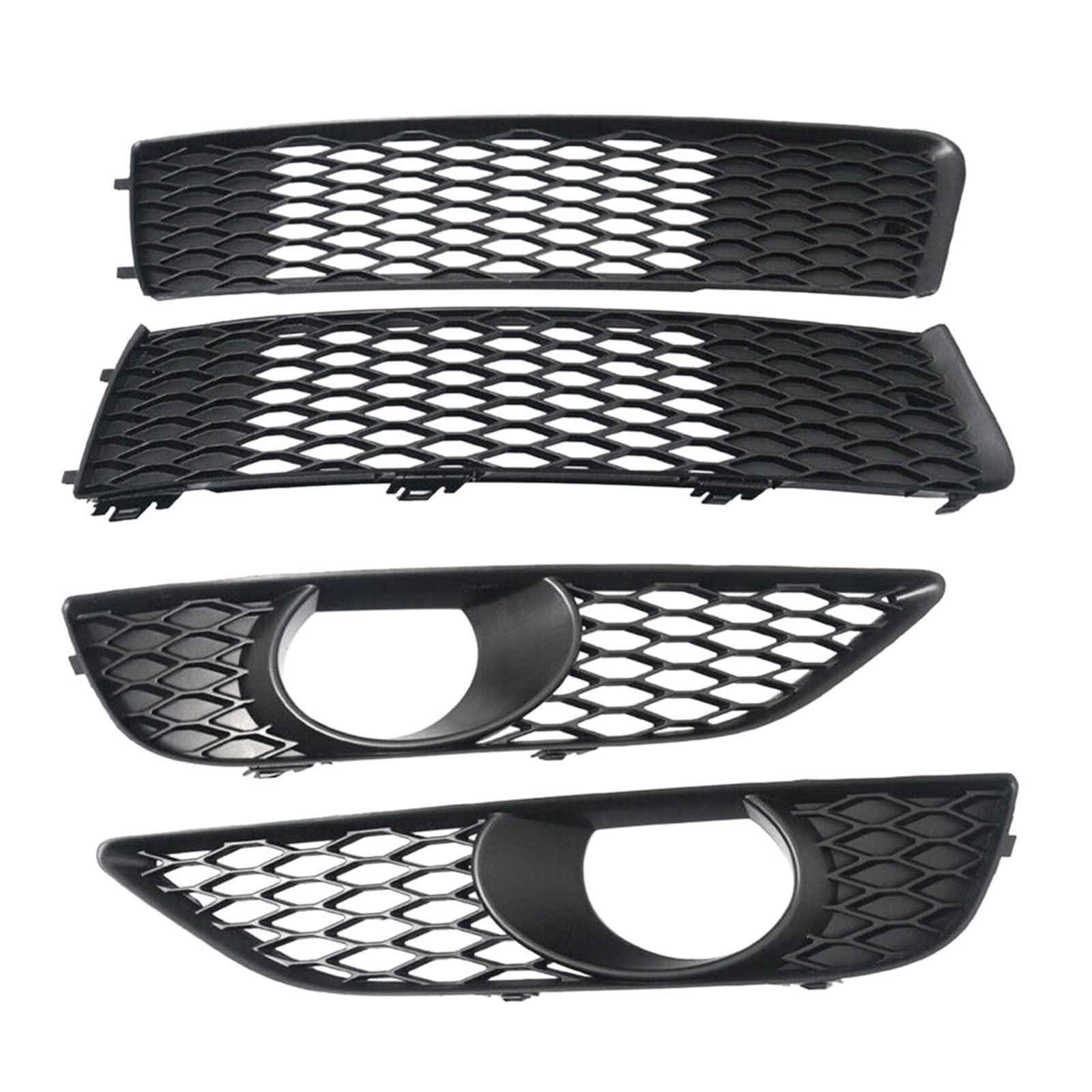 Frontgrill Zierleisten Streifen 4X Frontstoßstange Unten + Oben Netzgitter Nebelscheinwerferblende Für Q7 S-Line 2010–2015 4L0807697B 4L0807698B von RBHAI