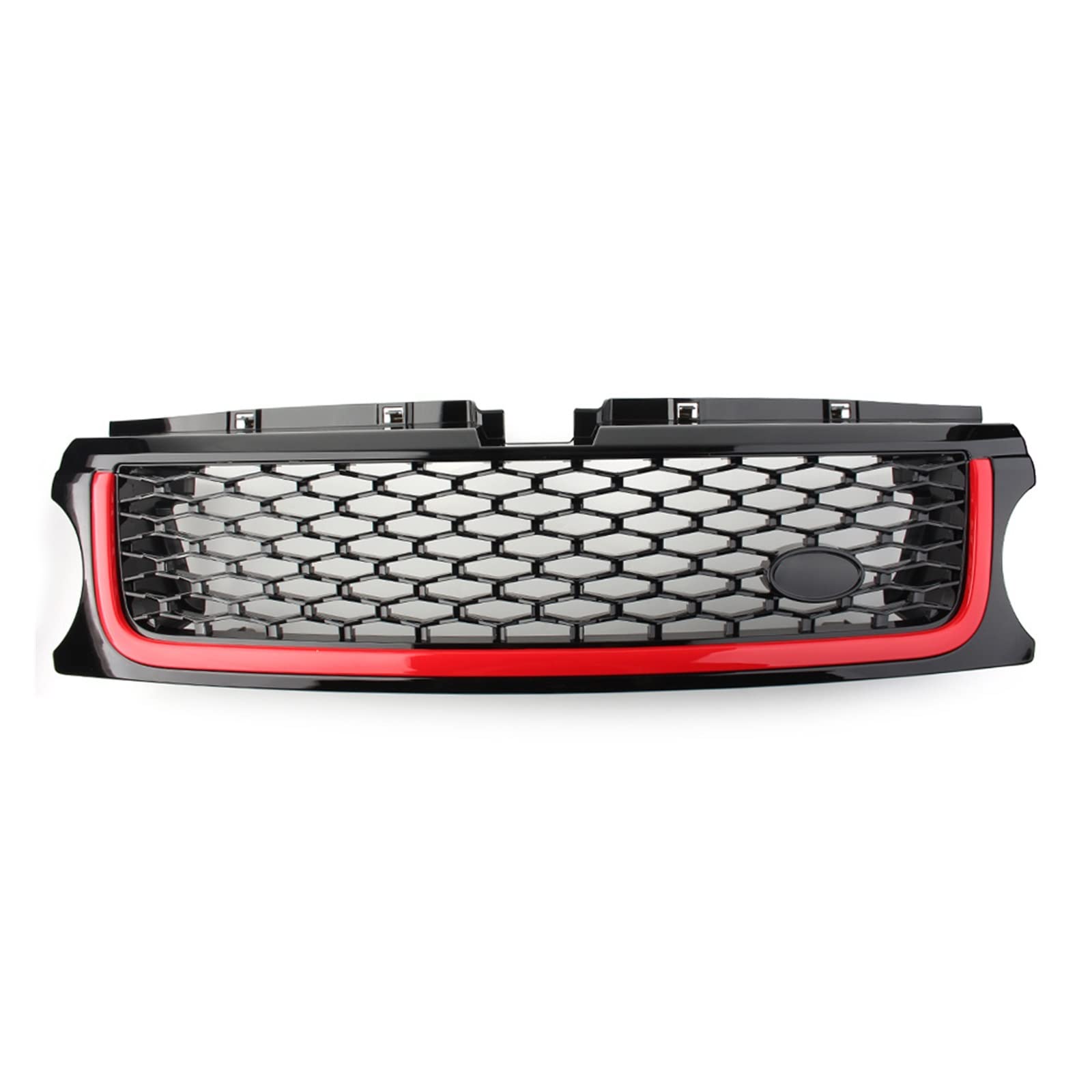 Frontgrill Zierleisten Streifen Auto ABS Frontstoßstange Mesh Grille Oberer Grill Mit Emblem Für - Sport 2010 2011 2012 2013 Schwarz + Rot von RBHAI