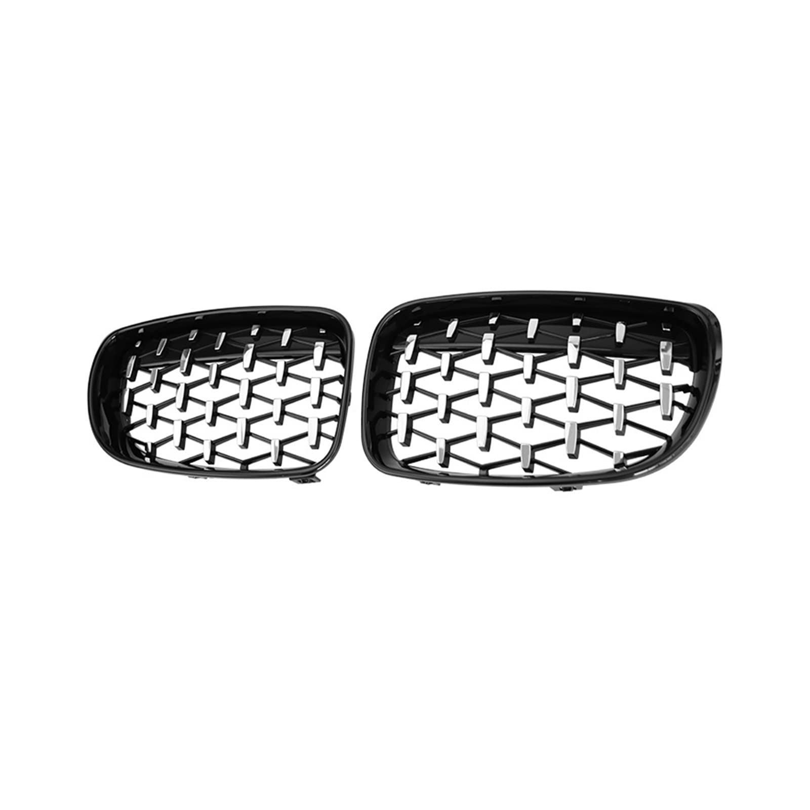 Frontgrill Zierleisten Streifen Auto Diamant Grill Vorne Niere Stoßstange Gitter Racing Grill Silber Grill Für E81 E82 E87 E88 128I 130I 135I 1 Serie 07-11(Black+Silver) von RBHAI