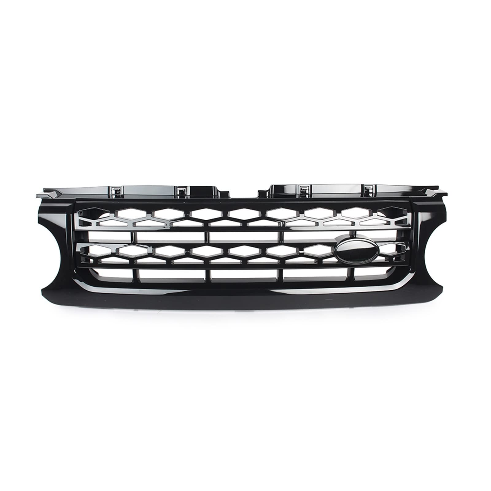 Frontgrill Zierleisten Streifen Auto-Frontgrill, Oberer Netzgrill Für LR4 SUV-Basis 2010 2011 2012 2013, Glänzendes Schwarzes ABS Mit Emblem von RBHAI