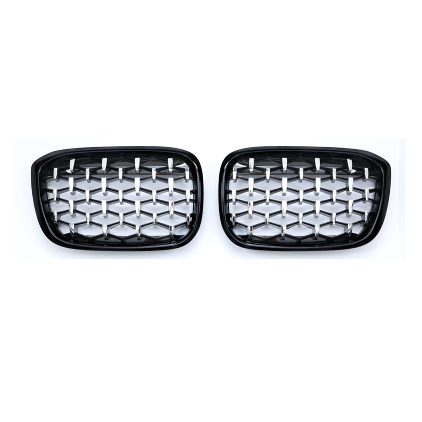 Frontgrill Zierleisten Streifen Auto-Frontstoßstangen-Grillverkleidung, Renngitter, Nierengitter-Zubehör, 2 Stück, Für X3 G01 G08 X4 G02 18–20(Silver+Black) von RBHAI