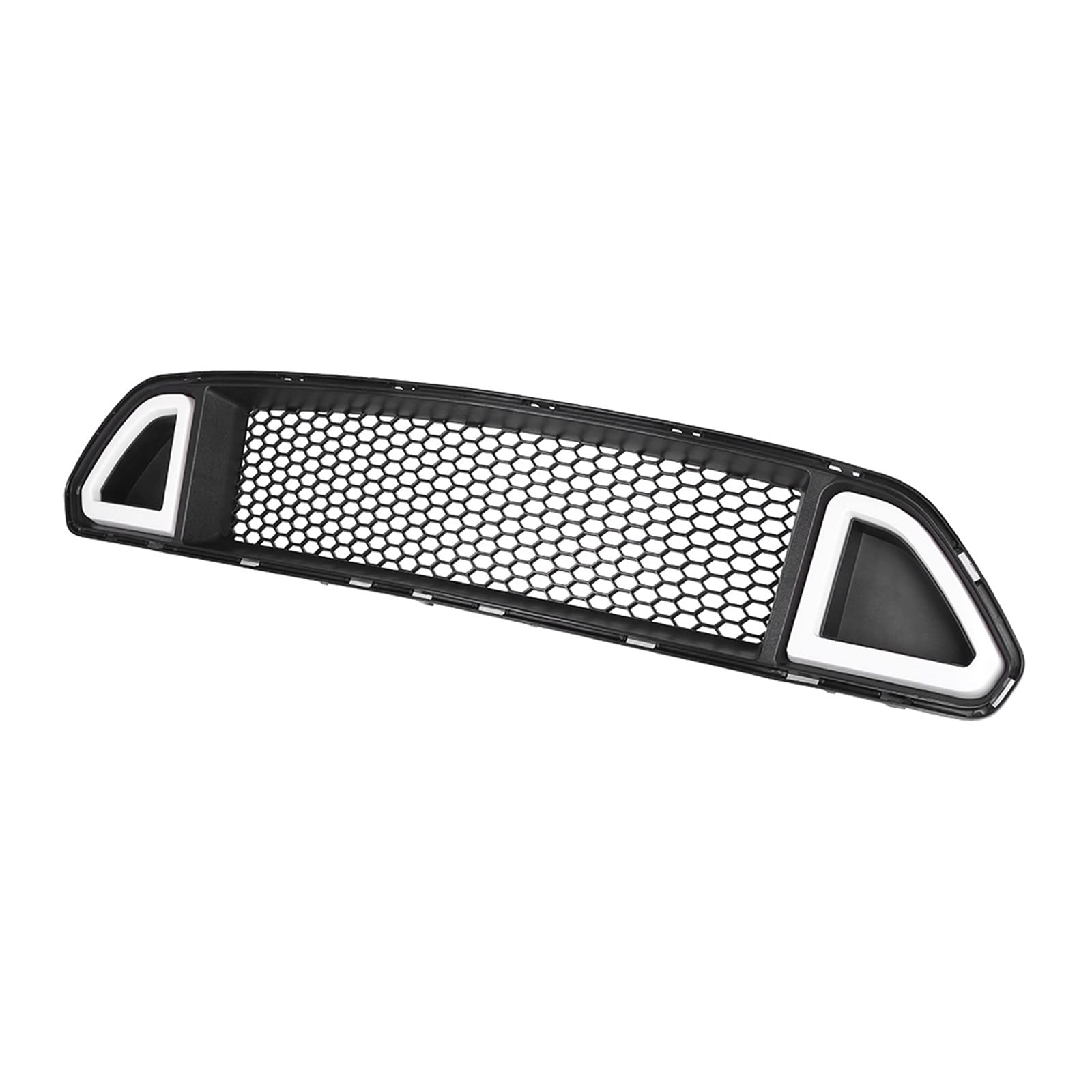 Frontgrill Zierleisten Streifen Frontgrill-Mittelgrill Mit Lampe, Weißes/grünes Licht Für Mu&sta&ng 2015 2016 2017, ABS-Kunststoff von RBHAI