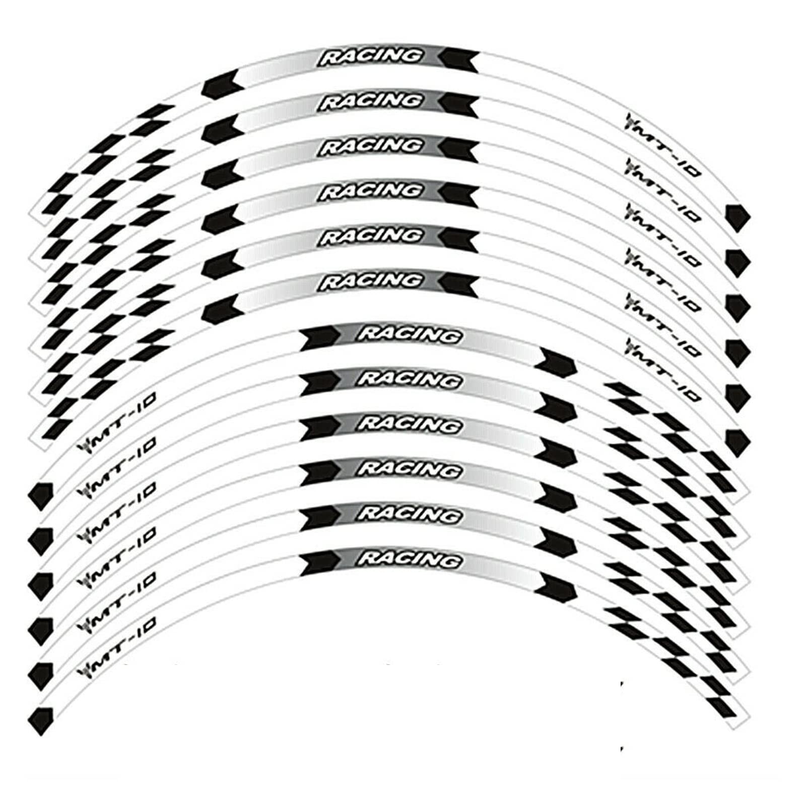 Motorrad-Radaufkleber 17 "Motorradzubehör Radaufkleber Für MT03 MT07 MT09 MT10 320 660 700 Tracer 2006-2021(Weiß,MT-10) von RBHAI