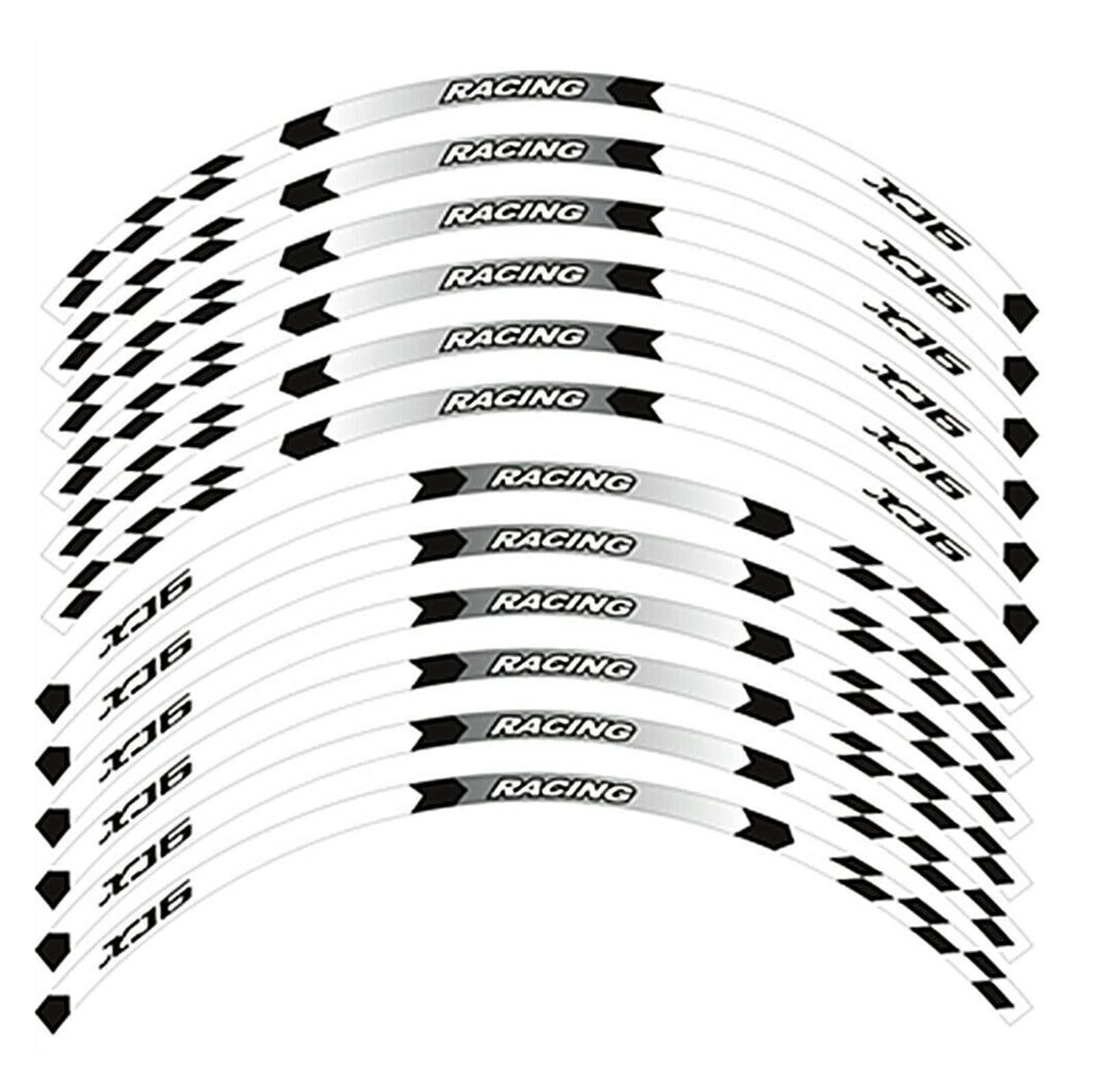 Motorrad-Radaufkleber 17" Motorradzubehör Radaufkleber Für XJ6 Diversion 2009-2016(Weiß) von RBHAI