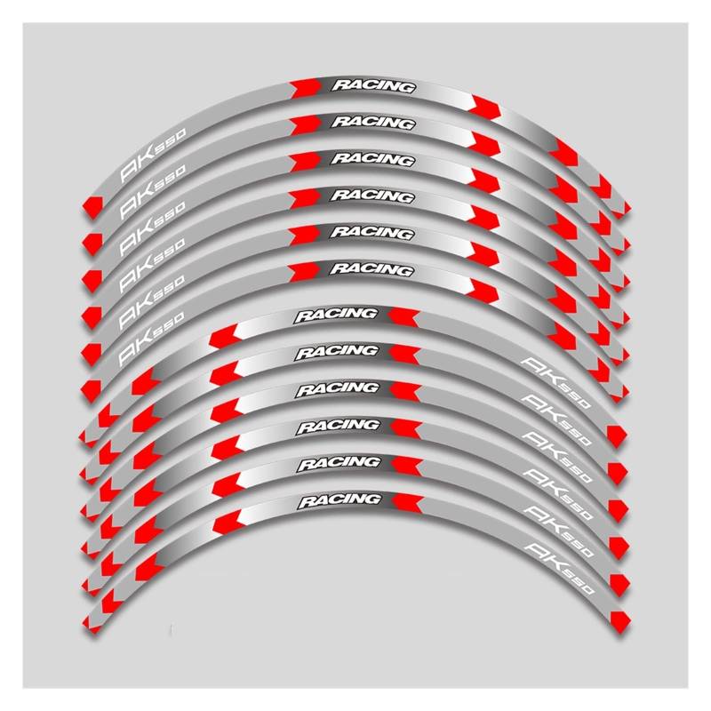 Motorrad-Radaufkleber Für KYMCO AK550 Ak 550 Motorrad Felgenaufkleber Streifen Rad Aufkleber Motorrad Aufkleber Vorne Hinten Räder(K) von RBHAI
