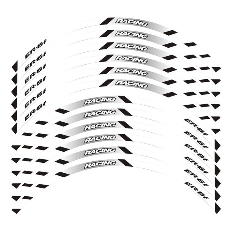 Motorrad-Radaufkleber Motorrad Racing Ausrüstung Zubehör Rad Reifen Felge Dekoration Klebstoff Reflektierende Aufkleber Aufkleber Für ER-6F Er6f(F) von RBHAI