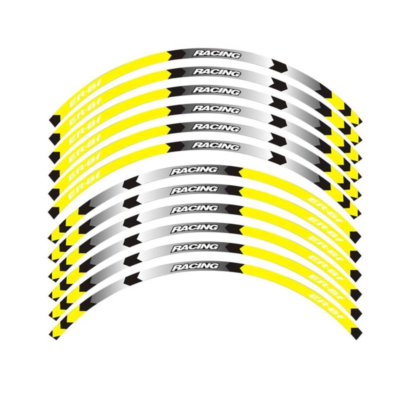 Motorrad-Radaufkleber Motorrad Racing Ausrüstung Zubehör Rad Reifen Felge Dekoration Klebstoff Reflektierende Aufkleber Aufkleber Für ER-6F Er6f(K) von RBHAI