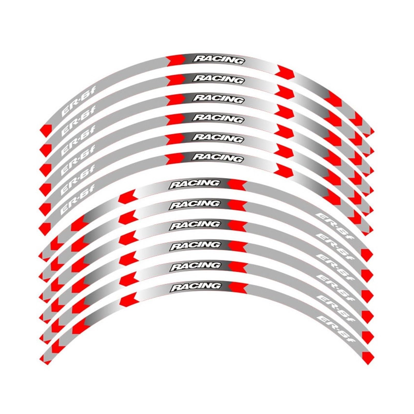Motorrad-Radaufkleber Motorrad Racing Ausrüstung Zubehör Rad Reifen Felge Dekoration Klebstoff Reflektierende Aufkleber Aufkleber Für ER-6F Er6f(M) von RBHAI