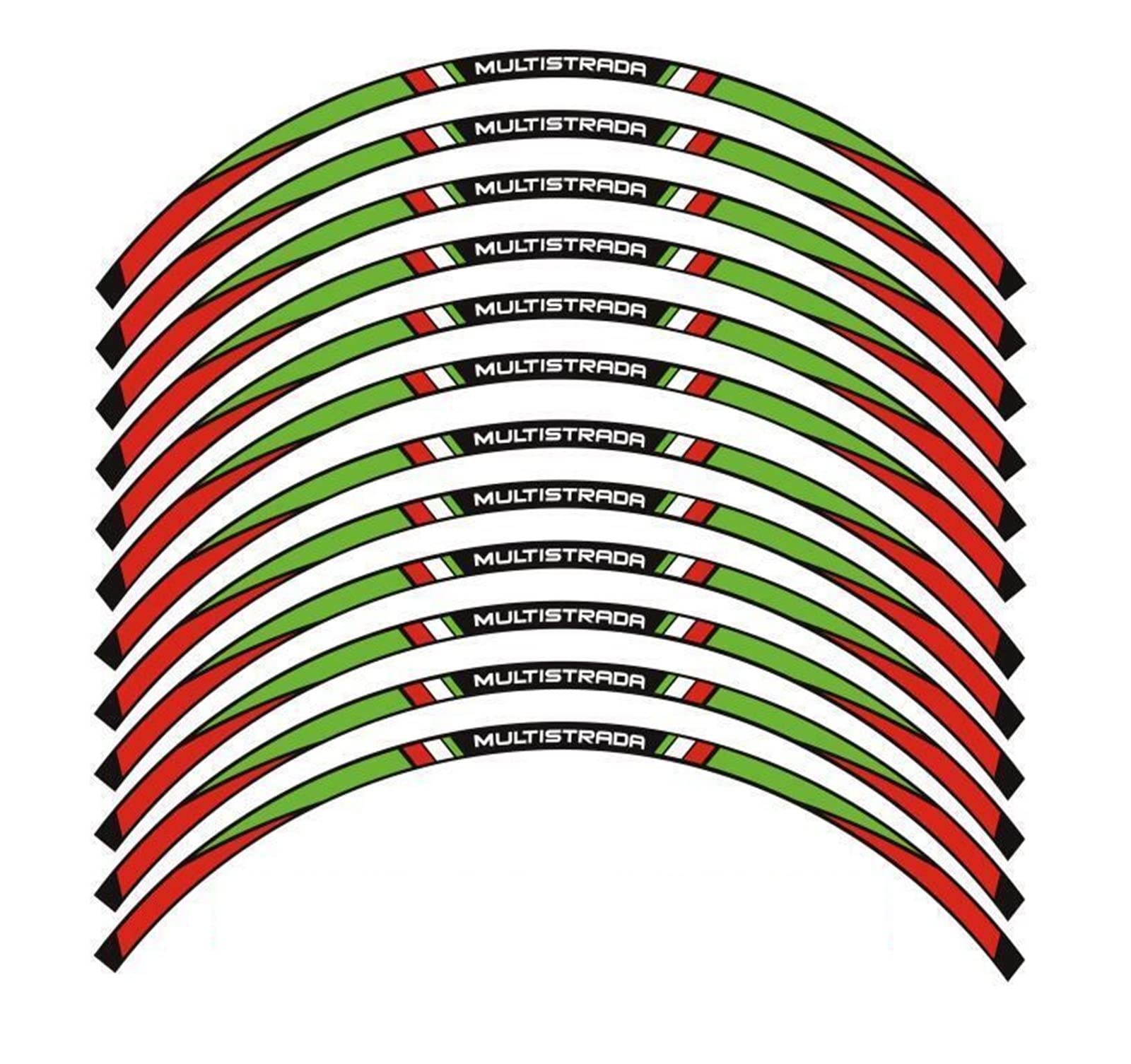 Motorrad-Radaufkleber Motorradzubehör 17 Zoll Felgenrandstreifen Aufkleber Für Multistrada 1260 1200/S 950 V2 V4(D) von RBHAI